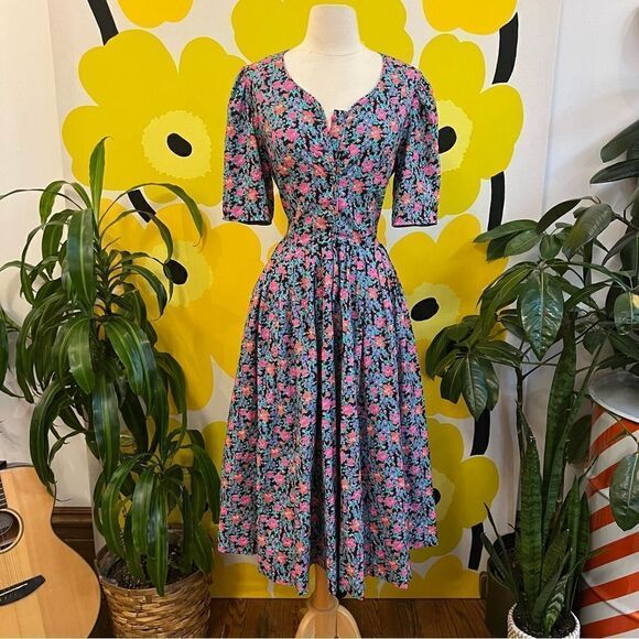 RARE Vintage 80s 90s Mommy & Me Matching Laura Ashley Mother & Child Dress SET - Picture 4 of 11